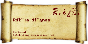 Róna Ágnes névjegykártya