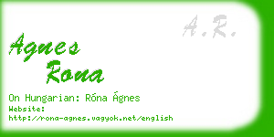 agnes rona business card